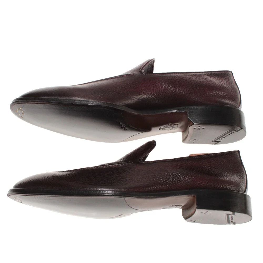 Di Bianco NWB Slip On Loafers Size 9.5 US in Dark Purple Pebbled Leather